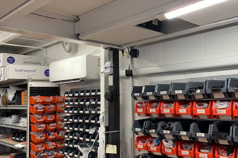 AC installation at a hardware store.