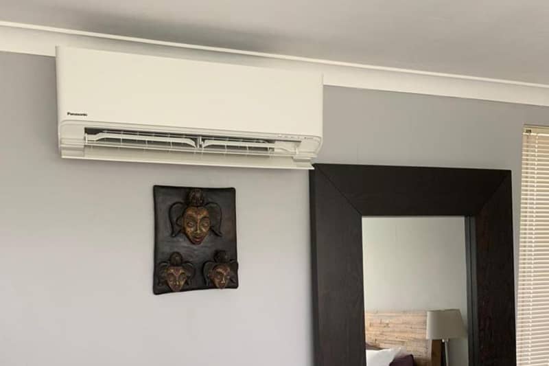 Wall mounted air conditioning after maintenance.