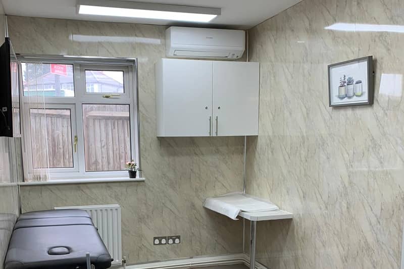 Mitsubishi air conditioner installed at a therapy centre.