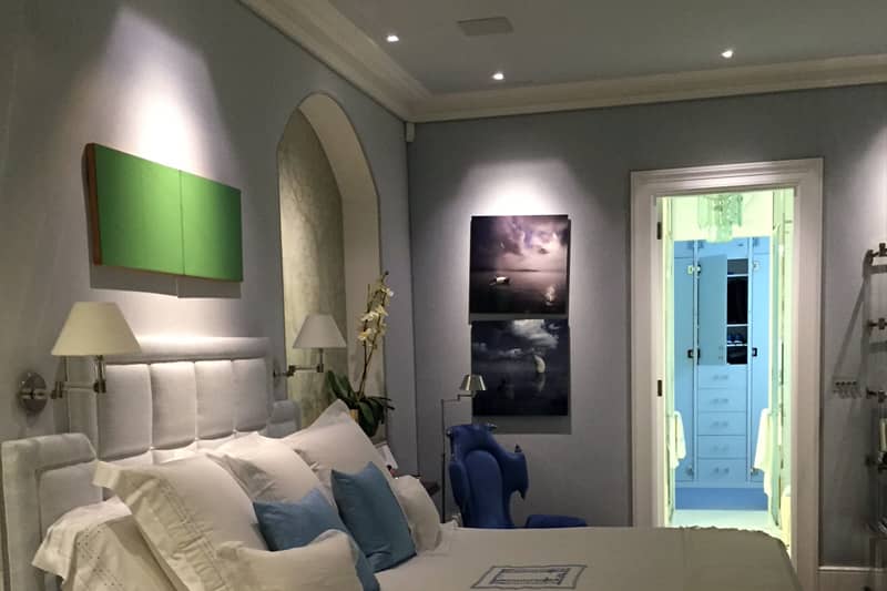 Concealed air conditioner installed in a bedroom