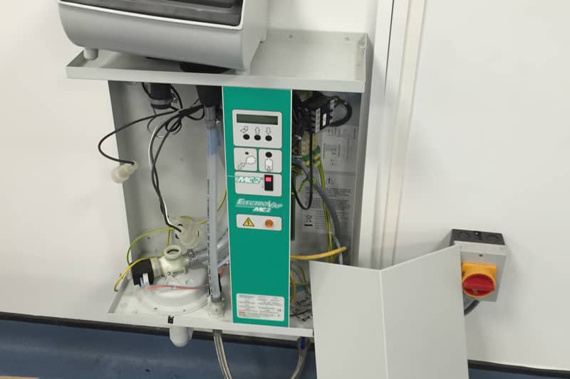 ElectroVap MC2 humidifier undergoing maintenance.