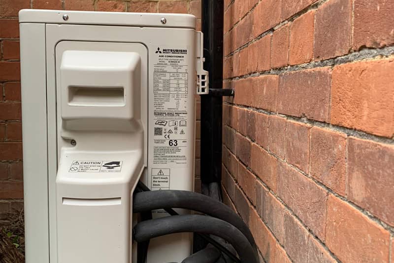 Mitsubishi external air conditioner power.