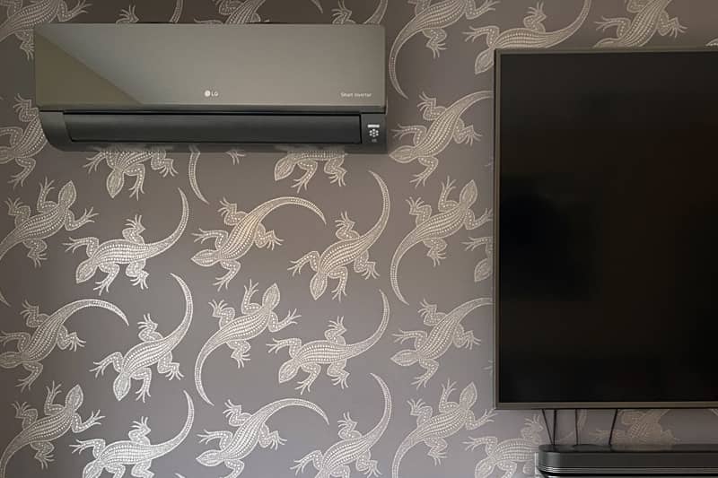 Wall mounted LG air conditioner installed in a living room