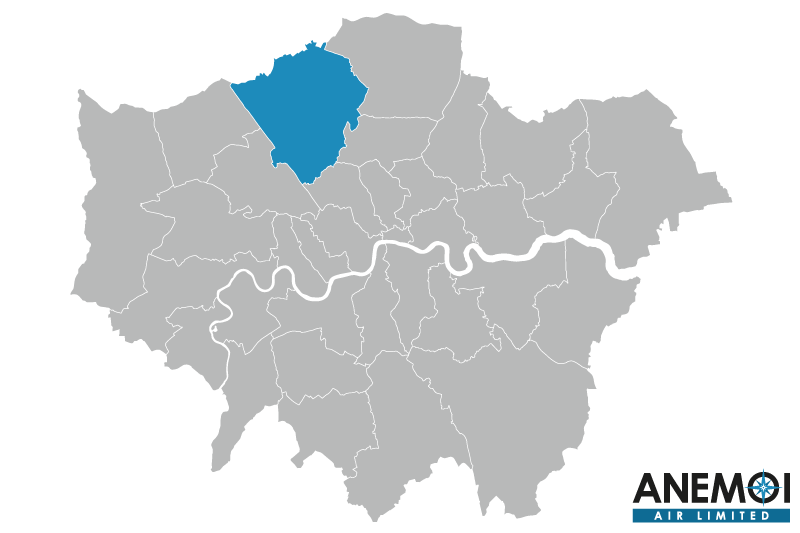 Greater London map with the London Borough of Barnet highlighted.