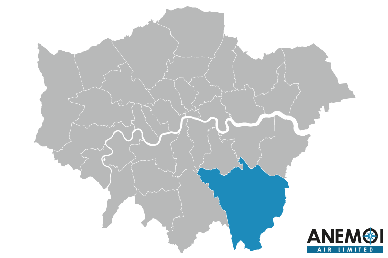Greater London map with the London Borough of Bromley highlighted.