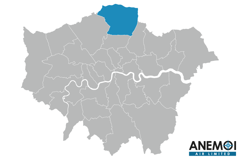 Greater London map with the London Borough of Enfield highlighted.