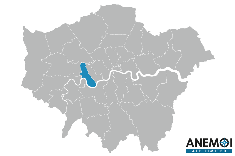 Greater London map with the London Borough of Hammersmith and Fulham highlighted.
