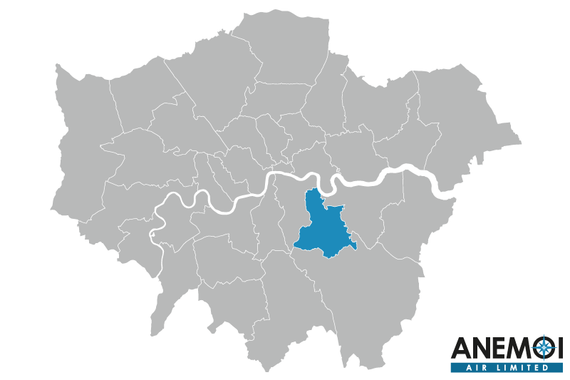 Greater London map with the London Borough of Lewisham highlighted.