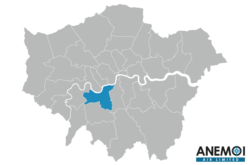 Greater London map with the London Borough of Wandsworth highlighted.