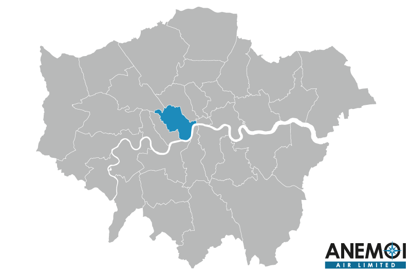 Greater London map with the City of Westminster highlighted.