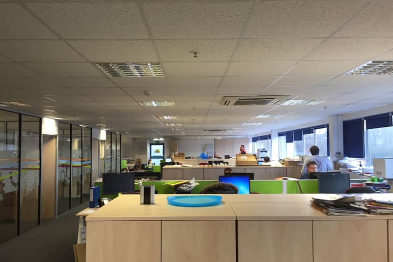 A modern air conditioned open office space.